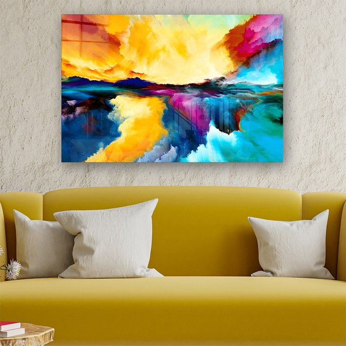 Wallity Cuadro Decorativo de Vidrio Templado Multicolor 40 x 60 cm